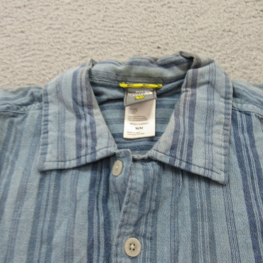 The North Face A5 Series Mens Blue Striped‎ Short Sleeve Button Up Shirt Medium